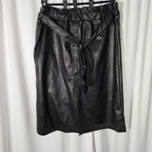 Eloquii Black Faux Leather Pencil Skirt